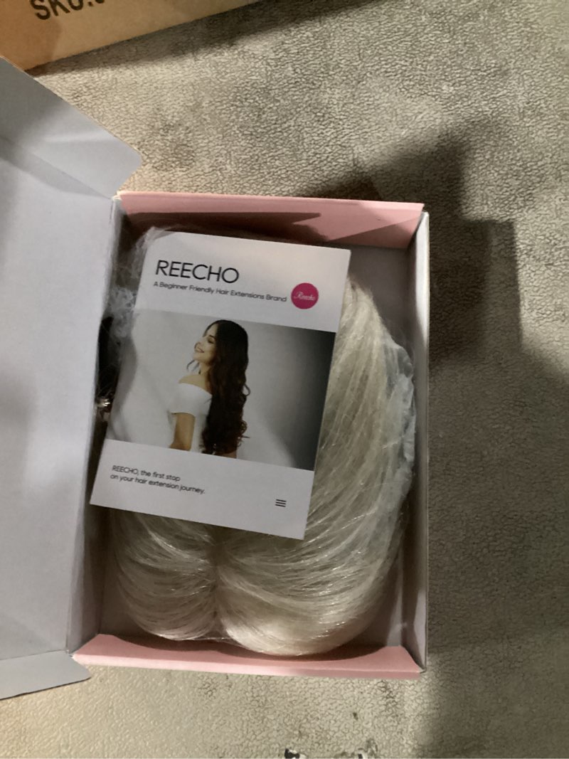 Condition photo showing Good Condition for REECHO 10" Real Human Hair Topper for Women with Thinning Hair, Clip-in Crown Hairpiece for Instant Volume and Gray Root Coverage Real Hair Toppers Wiglett, Standard Base, Light Blonde Light Blonde Standard Base