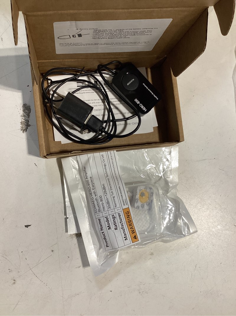 Condition photo showing As Is for loud sound 45-100db 35 inch amplifier bluetooth neckloop aids t-coil with cic spy earpiece