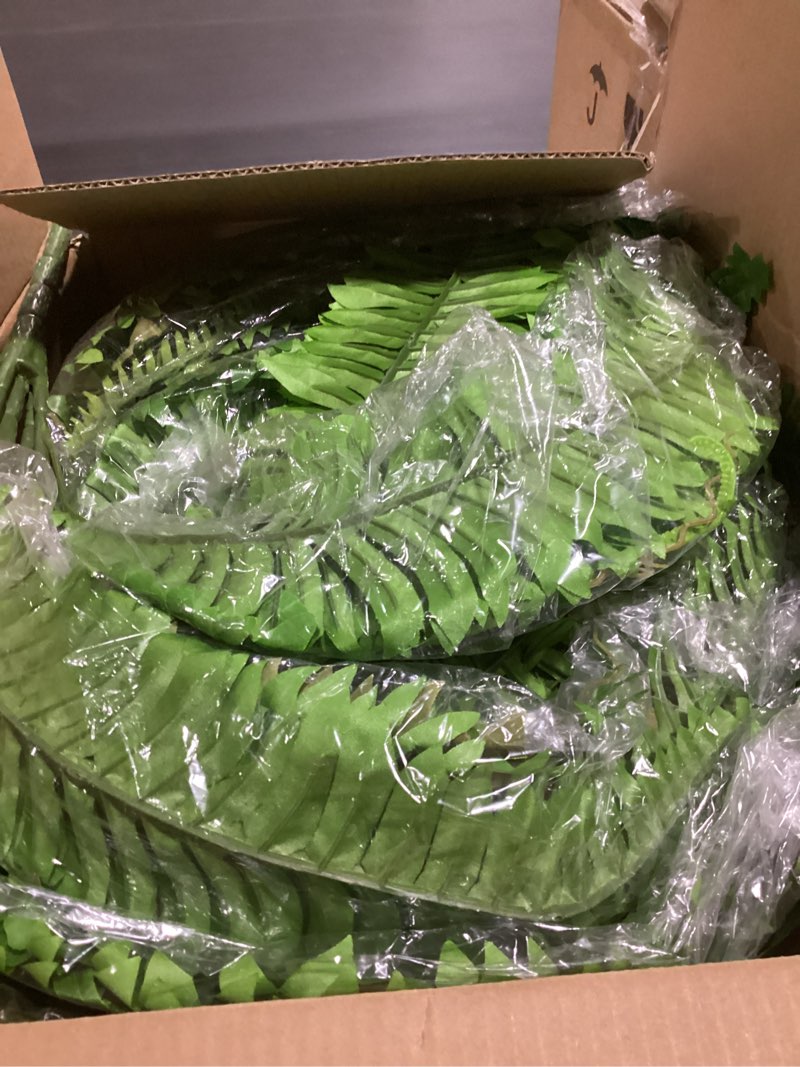 Condition photo showing Good Condition for 2pcs 45in fake ferns- large artificial plants outdoor, uv resistant artificial ferns for outdoors, 60 branches faux boston fern realistic weatherproof fake plants for porch home patio hanging decor 2 pcs