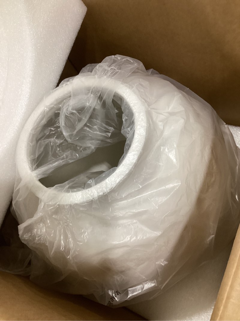 Condition photo showing New/Like New for White Ceramic Vase - Large 12.5 Inch Round Floor Vase for Centerpieces, Farmhouse Rustic Minimalist Home Decor (Sandstone White) Sandstone White 12.5 inch