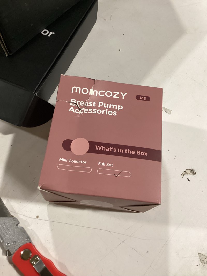 Condition photo showing New/Like New for Momcozy Full Set Collector Cup Only Compatible with Momcozy M5 NOT for Others, with Double-Sealed 24mm Flanges DL Overall Transparent