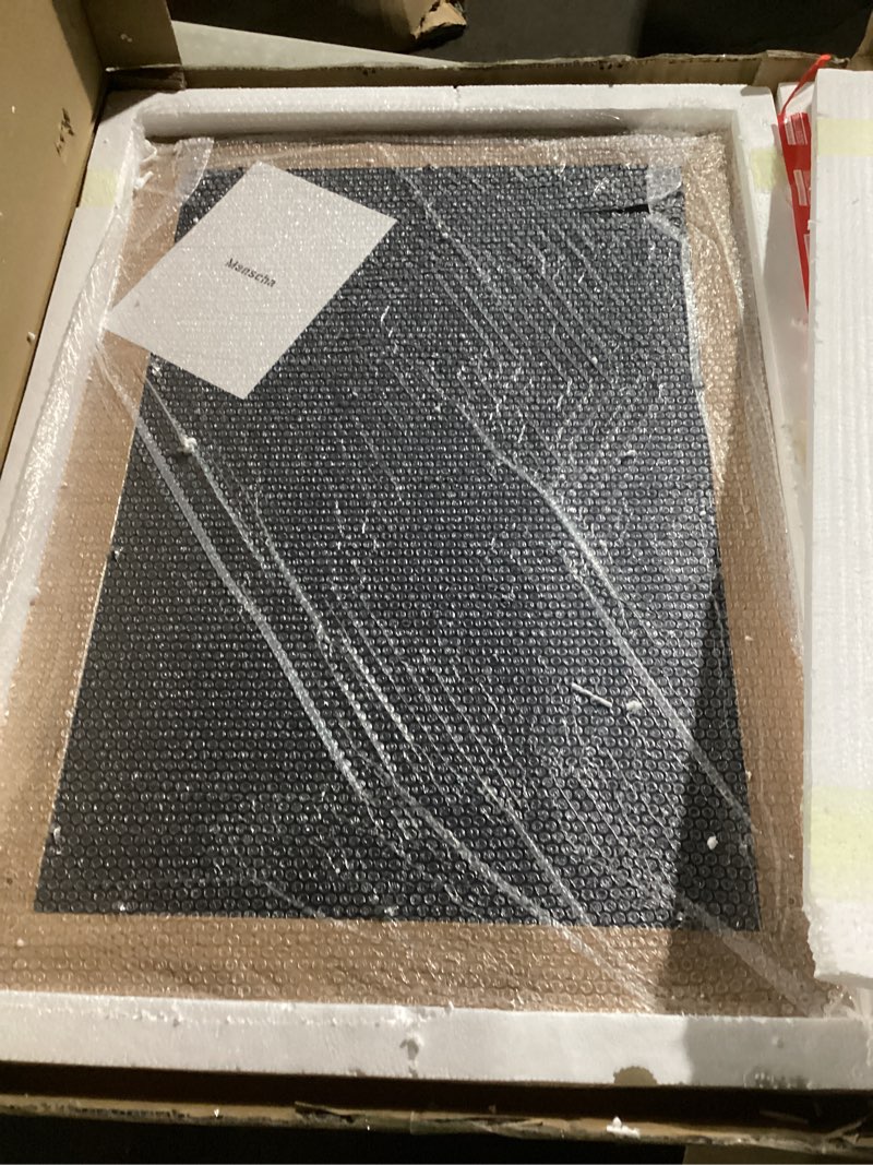 Condition photo showing Good Condition for farmhouse barn door mirror 22”x32” rustic decorative vanity mirrors wall decor mirror for bathroom living room entryway brown 32"l x 22"w