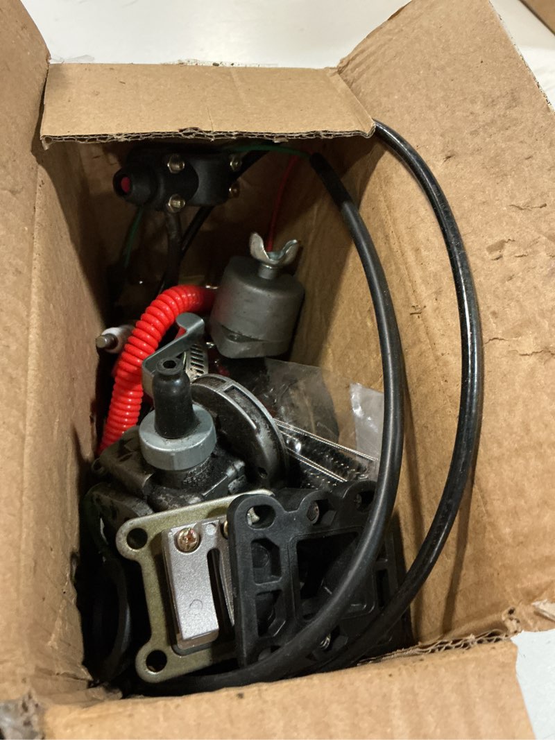 Condition photo showing As Is for hiaors 43cc 47cc 49cc 2-stroke carburetor ignition coil throttle assembly kit for syx moto 50cc mini dirt bike atv, pz13 13mm carb for coolster qg-50 ssr kids pocket bike gas scooter chopper parts 49cc carburetor assembly