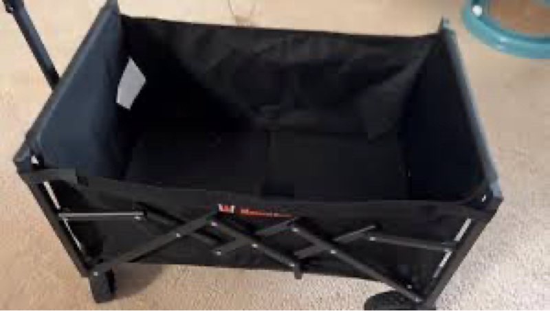 navatiee portable foldable collapsible wagon with wheels, 220lbs weight capacity utility grocery shopping cart, lightweight mini folding wagon for outdoor, khaki