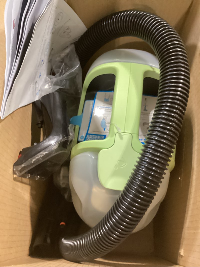 Condition photo showing Good Condition for bissell little green mini cordless portable carpet and upholstery deep cleaner, car/auto detailer, with hydrorinse self-cleaning tool and 4" tough stain tool, 4015