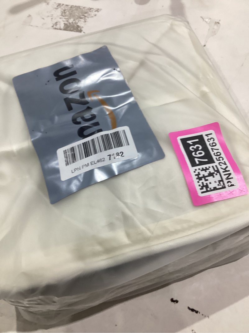 Condition photo showing Good Condition for DULLEMELO 11 Inch Cube Storage Bins Fabric Storage Cubes 4 Pack Foldable Cube Storage Baskets for Cube Organizer, Cube Storage Organizer Bins for Home Office Organizer Closet, Shelves, Toy, Nursery White&Grey Cube/4P-11"x11"x11"