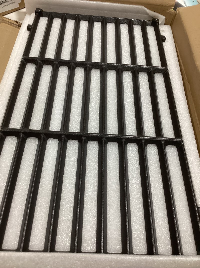 Condition photo showing Good Condition for spirit e-210 7637 grill cooking grates for weber spirit e210, 17.5" grill grates for weber spirit & spirit ii 200 series e-210 e-215 e-220 s-210 s-215 spirit ii e-210 ii e-220 2 burner 64815 67022 cast iron grates for weber spirit i ii 200