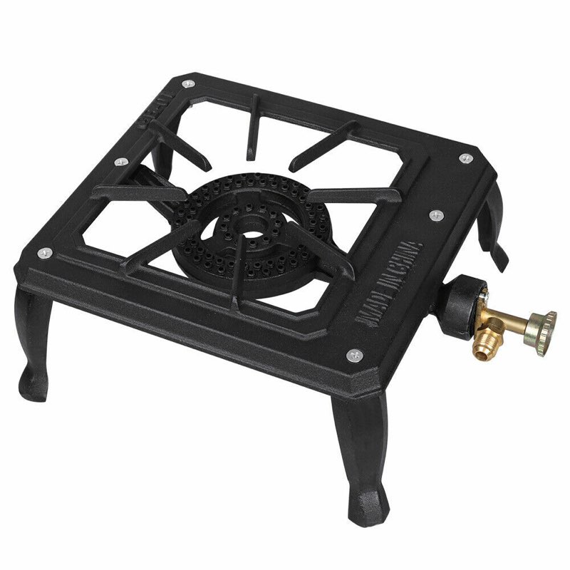portable single burner cast iron propane lpg gas stove outdoor camping cooker us