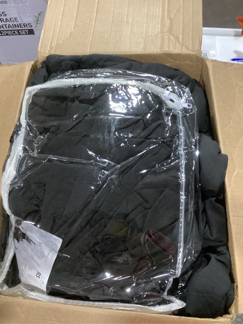 Condition photo showing Good Condition for CozyLux King Size Comforter Set Black - 7 Pieces Bed in a Bag King, Luxury Soft Bed Set for All Seasons, Bedding Set with Down Alternative Comforter, Sheets, Pillowcases & Shams Black King