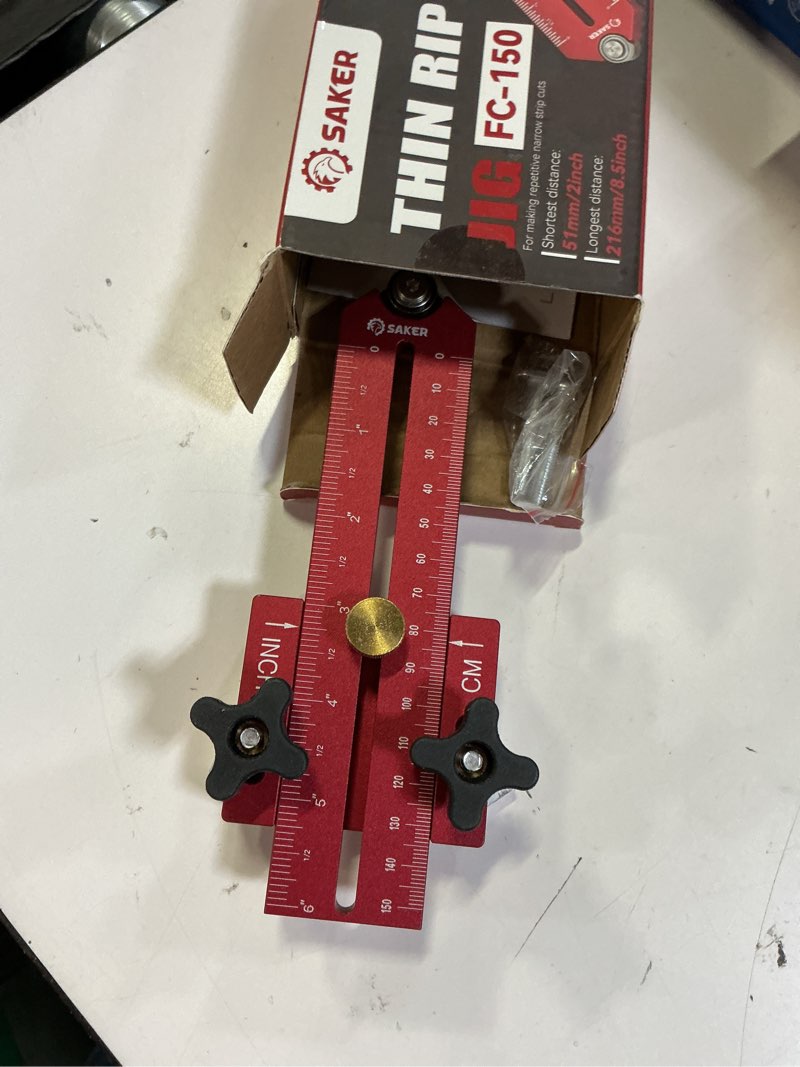 Condition photo showing Good Condition for saker thin rip jig table saw jig guide, making repetitive narrow strip cuts, fit for 3/4" x 3/8" slots, for table saw band saw router table red