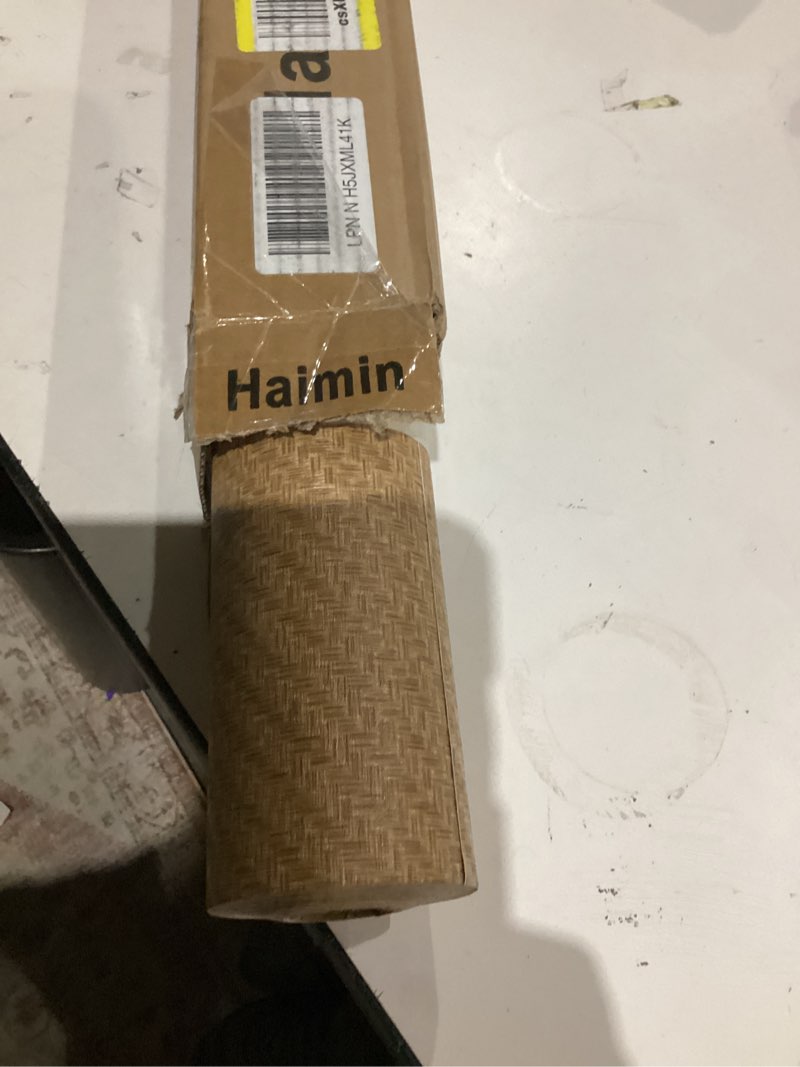 Condition photo showing Good Condition for Haimin Fabric Wallpaper Textured Contact Paper (24in X 393in) Grasscloth Peel and Stick Faux Linen Wall Paper Self Adhesive Vinyl Wallpaper (Tan)