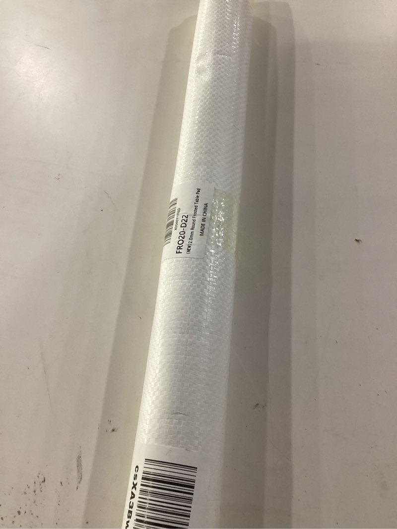 Condition photo showing New/Like New for 22 Inch Frosted Round Table Cover Protector, 2.0mm Thick Plastic Desk Protector Mat, Round Waterproof PVC Desk Cover, Vinyl Placemats for Circle Desktop, Coffee Table, Dining Room Table 22" (Round) Round Frosted 2.0mm