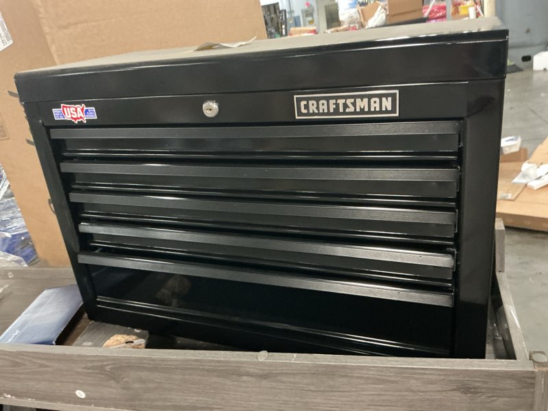 Condition photo showing As Is for craftsman 1000 series 26.07-in w x 17.49-in h x 12.1-in d 5 -drawer steel tool chest ( black )