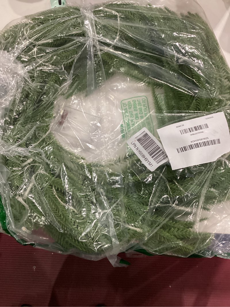 christmas norfolk pine wreath for front door christmas artificial wreath with red ribbon and lights christmas sign door hanger decorations indoor outdoor home holiday christmas xmas party supplies