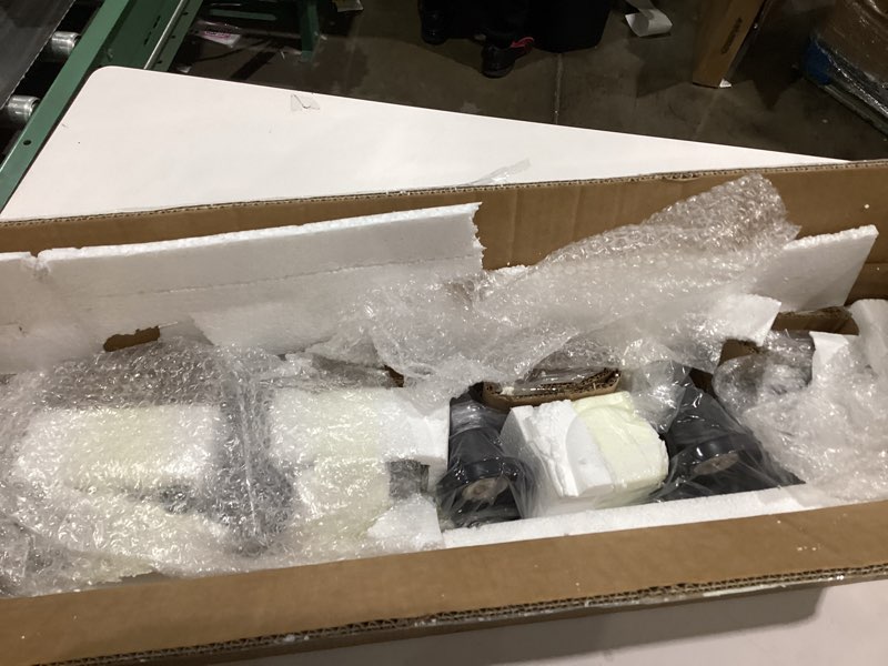 Condition photo showing New/Like New for TODOLUZ LED Modern Bathroom Light Fixtures,5-Light LED Bathroom Light Fixture, Dimmable Wall Light Over Mirror with Frosted Column and Clear Glass Shade Black Vanity Lighting Black 5 Light