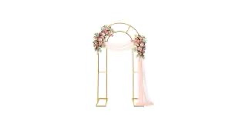 ZpigToor Double Arch Backdrop Stand Metal Open Arch Backdrop Frame U Shaped Wedding Arches for Cerem