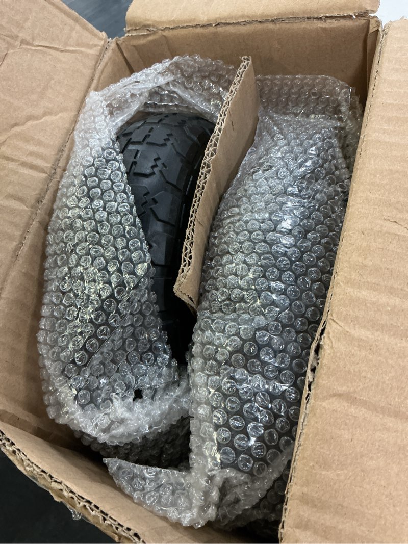 Condition photo showing Good Condition for ticonn 10" solid tires, 2 pack flat free 4.10/3.50-4'' wheels with 5/8” axle bore hole and double sealed bearings (yellow, 2pk) 10" 2pk yellow