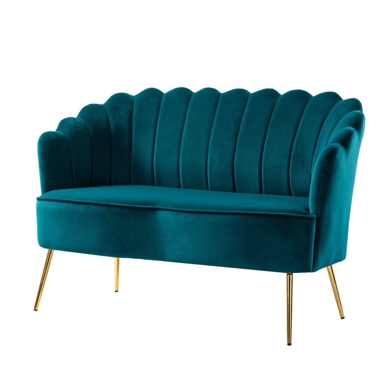 Hendrix Velvet Flared Arm Loveseat