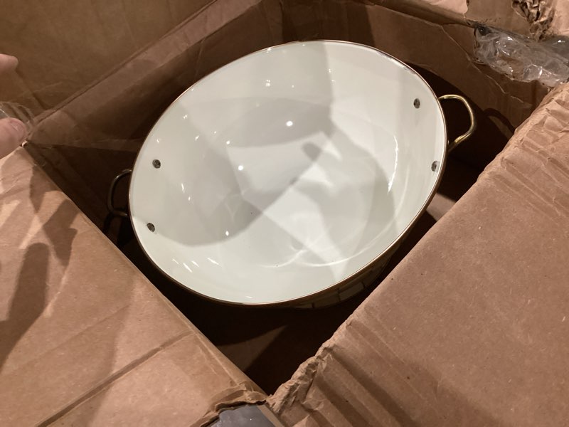 Condition photo showing New/Like New for MacKenzie-Childs Mocha Check 6.5 Qt. Everything Bowl