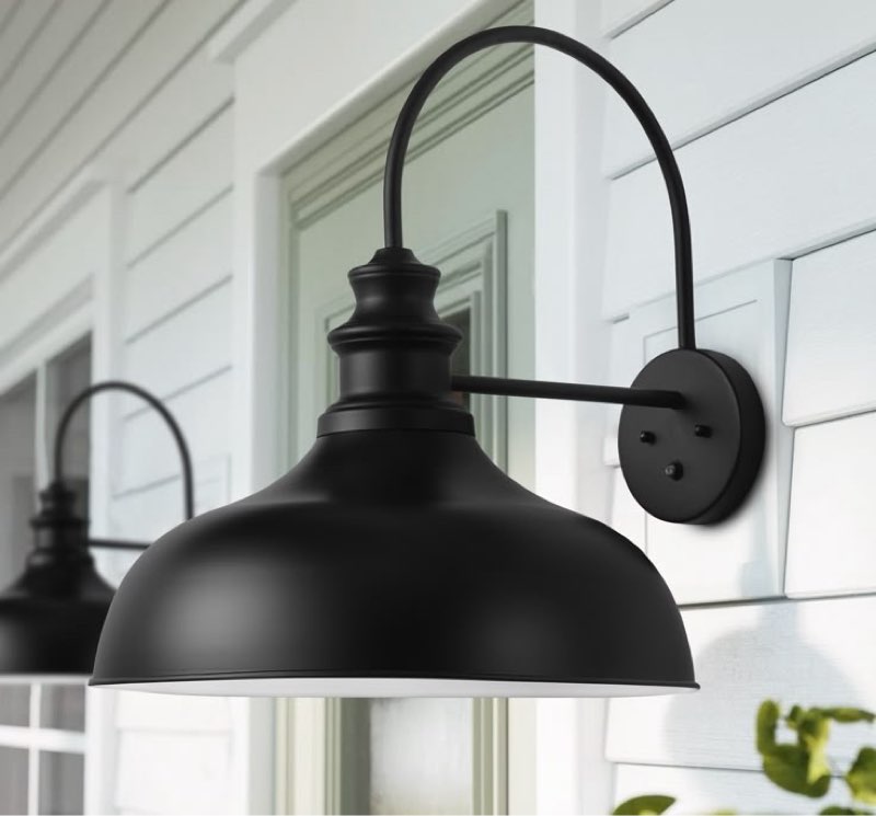 Aiwen 23.22-Inches H Black Hardwired Dusk to Dawn Outdoor Wall Light | JE-W6492L