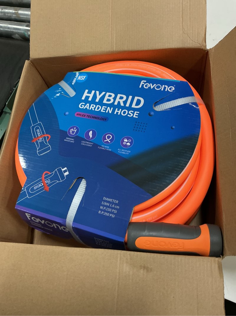 Condition photo showing New/Like New for fevone no kinking water hose, flexible garden hose, drinking water safe hose, 5/8 inner diameter hose, 3/4 aluminum fittings with swivel handles (80 ft) 80' (feet)