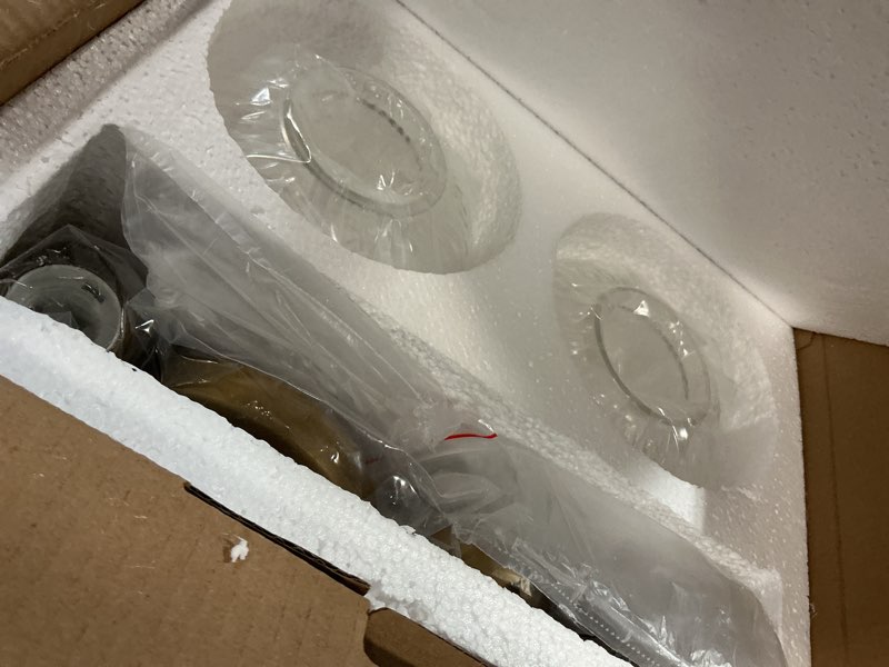 Condition photo showing New/Like New for Phansthy Vintage Hardwired Sconces Wall Lighting, Bathroom Vanity Light Fixtures Antique Brass, Modern Wall Light with Clear Striped Glass Shade for Bedroom Fireplace Hallway (Antique Gold, Two-Light) Antique Gold Two-Light