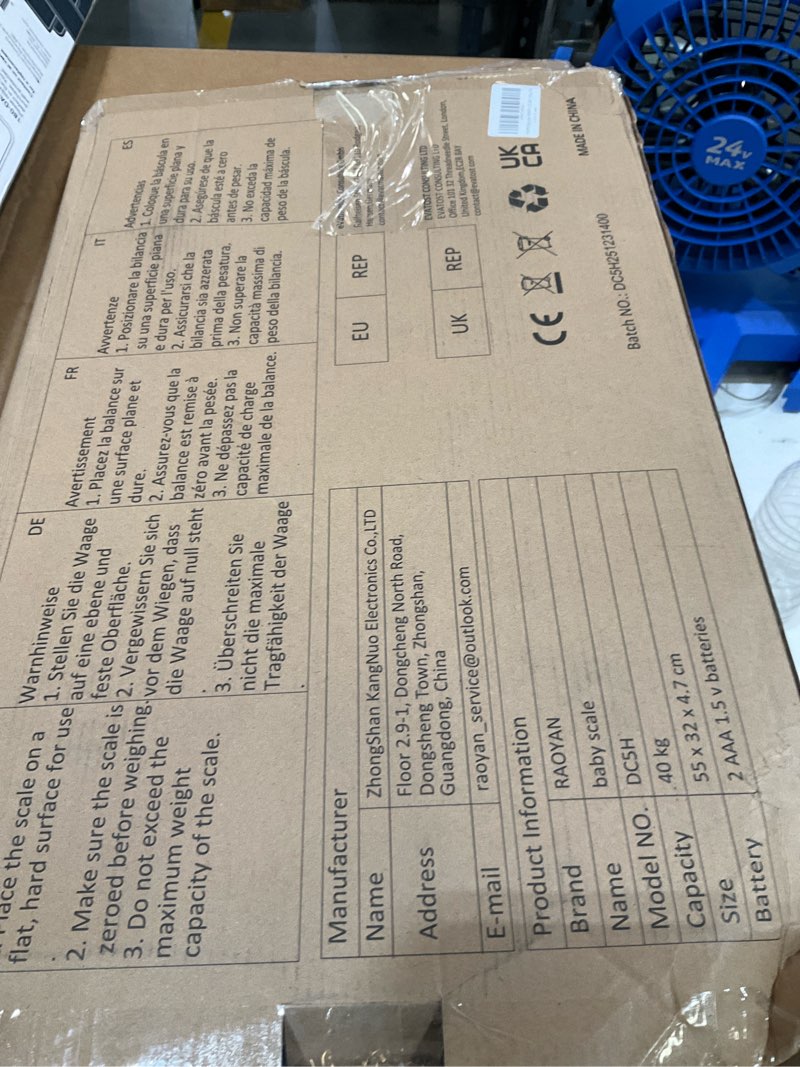 Condition photo showing As Is for raoyan baby scale, 88lb max / 0.1oz accuracy baby scales for weighing with auto hold & tare, built-in 60" tape, 5 weight units, multifunctional weight scale for infant, cat, puppy, small pet