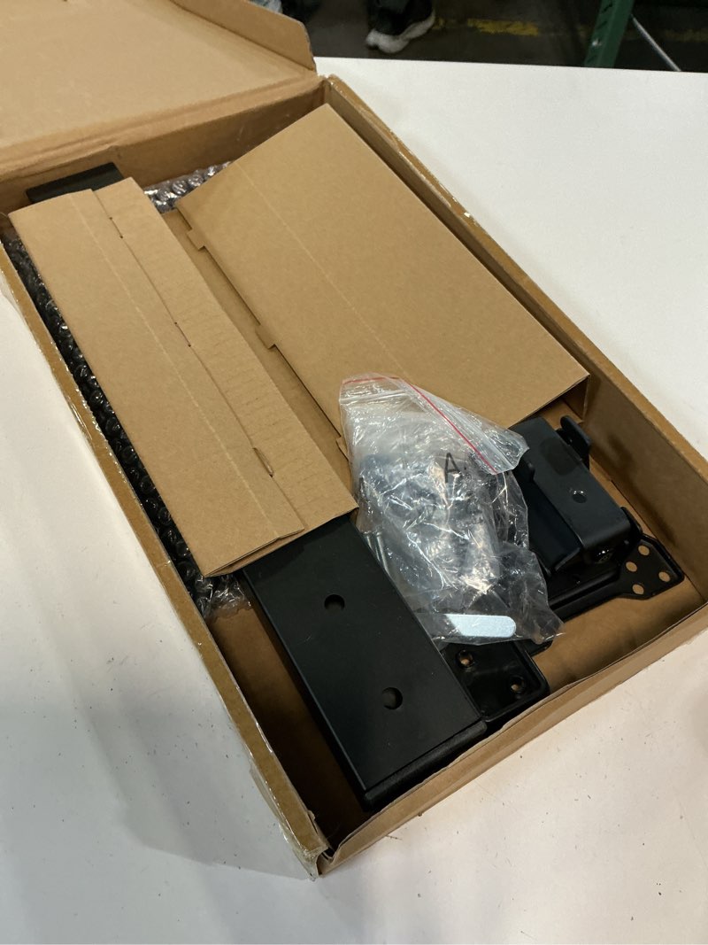 Condition photo showing As Is for afaloona freestanding single monitor stand for 13-32 inch monitor, no clamp | max load 77lbs | tempered glass base | ±25° swivel | -5° to +10° tilt | 360° rotation | 4 height options | vesa 75×75/100×100
