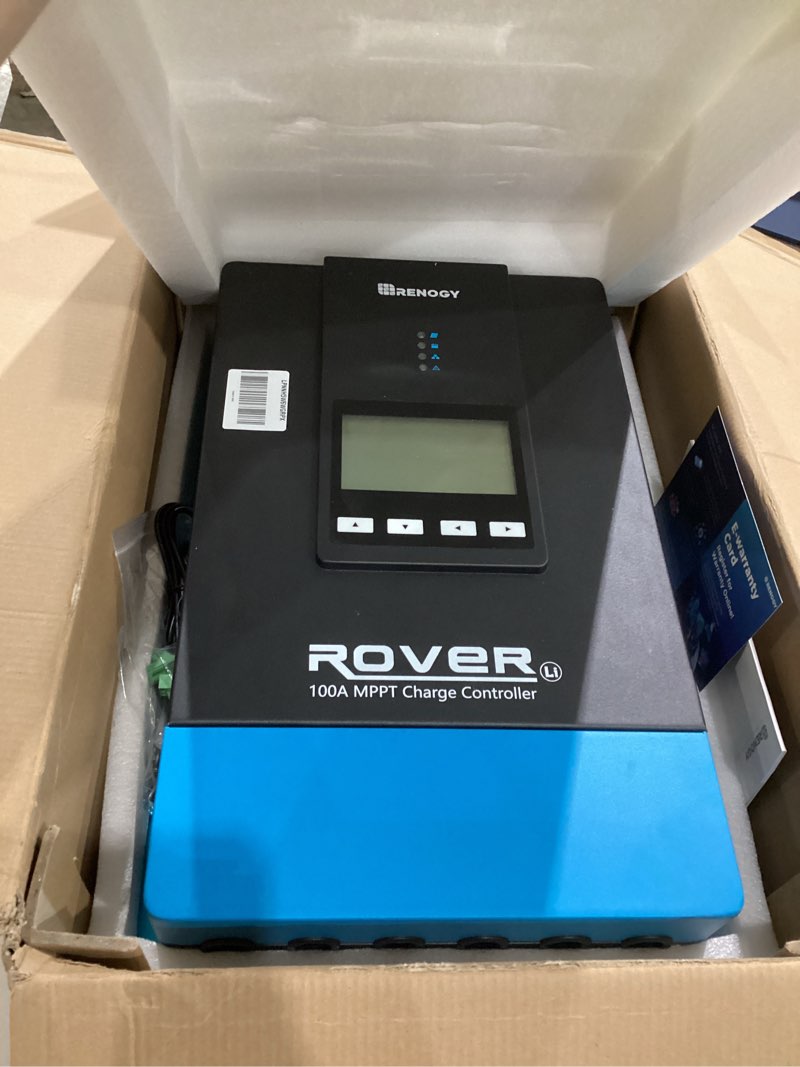 Condition photo showing Good Condition for renogy 100a 12v/24v/36v/48v dc input mppt solar charge controller auto parameter adjustable lcd display solar panel regulator fit for gel sealed flooded and lithium battery, rover 100a,black