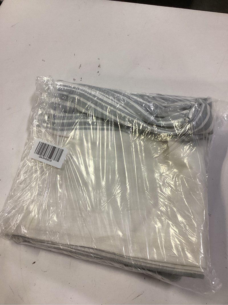 Condition photo showing Good Condition for quince blue coastal stripe linen curtains