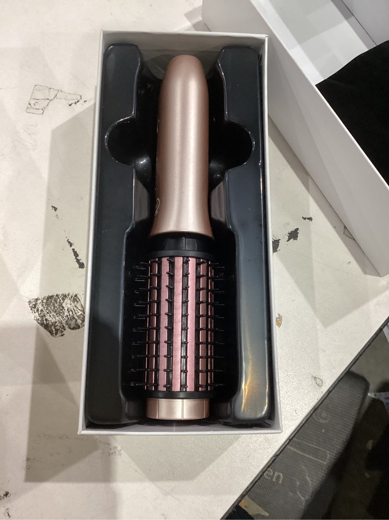 Condition photo showing Good Condition for Cordless Hair Curling Iron Brush, 1.5" Mini Cordless Hair Curler, 3-in-1 Travel Curling Brush Hair Straightener Comb Rechargeable, 7000mAh Portable Ionic Heated Curling, Gold Mini Gold