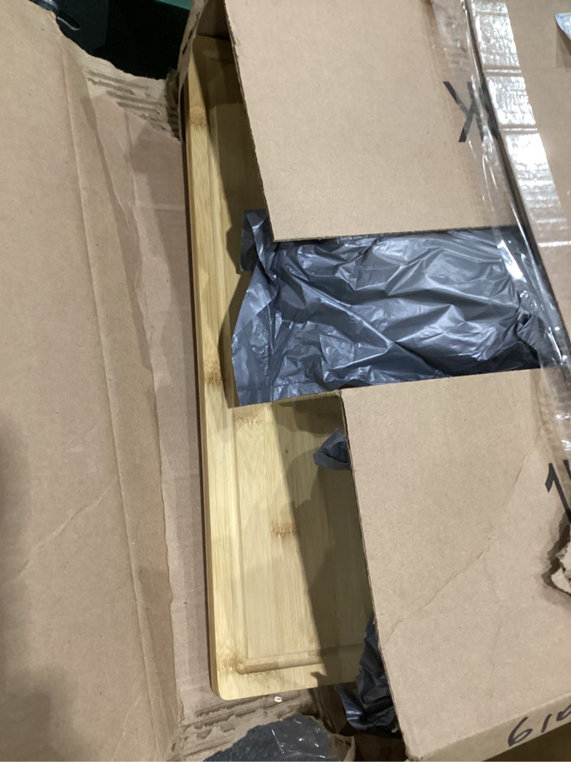 Condition photo showing Good Condition for Bamboo Cutting Boards for Kitchen, Extra Large Wood Cutting Board with Deep Juice Groove and Handle Heavy Duty Chopping board, Kikcoin, 20" x 14" 19.9"L x 14"W