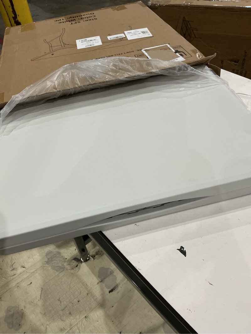 Condition photo showing Good Condition for fivenl 5 feet portable folding table white, steel legs fold-in-half with carrying handle rectangular plastic foldable table for party, wedding, camping, picnic, dining, indoor outdoor events 5 ft white 1