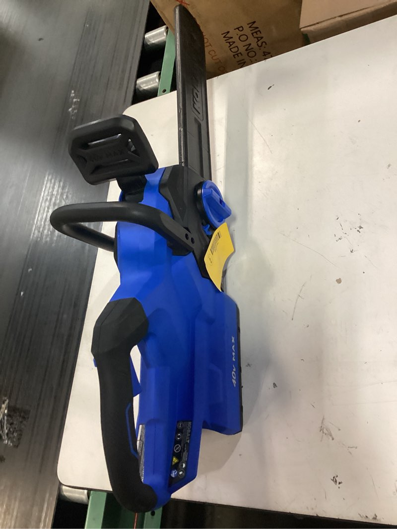 Condition photo showing As Is for kobalt gen4 40-volt 14-in battery chainsaw