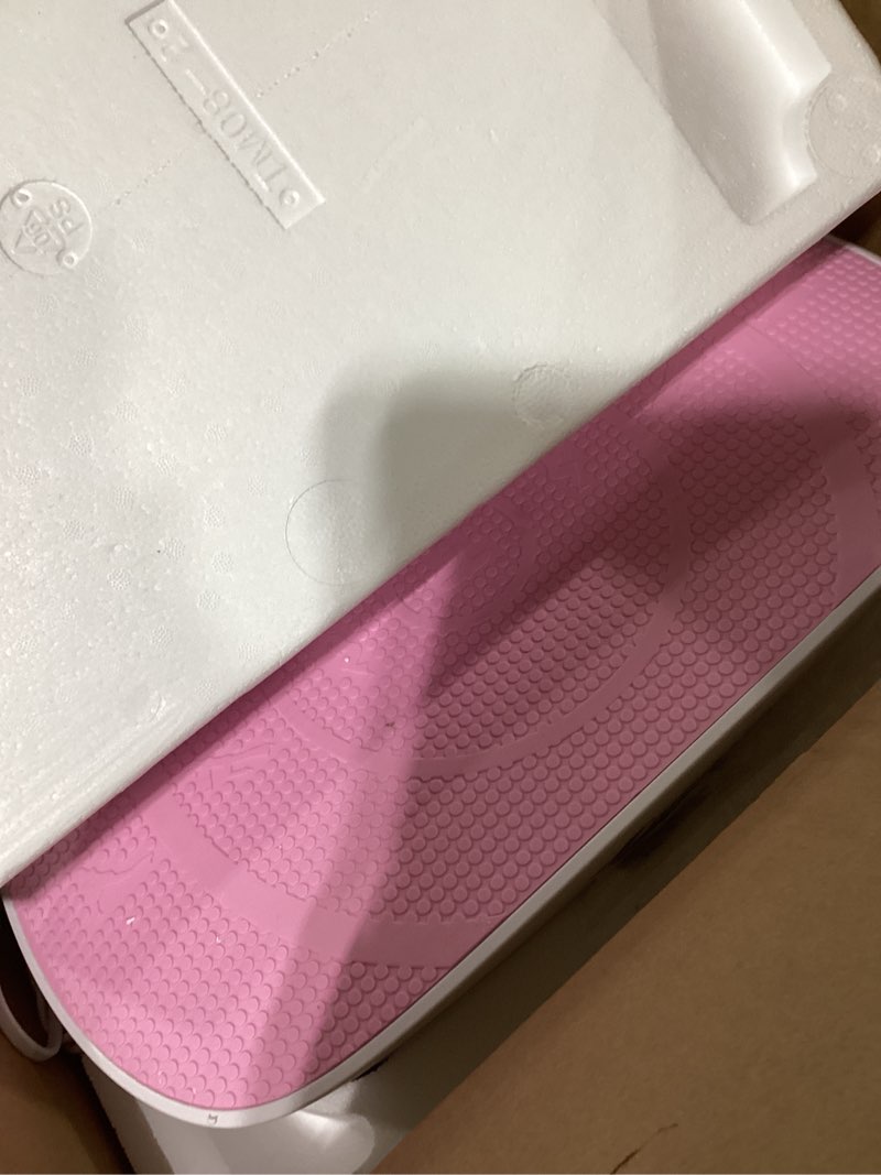 Condition photo showing New/Like New for MERACH Vibration Plate Exercise Machine, Slim Vibration Plate for Lymphatic Drainage Weight Loss, Vibrating Plate with Real-Time Calorie Tracking on LED Display, Workout Equipment for Home Women Men Pink