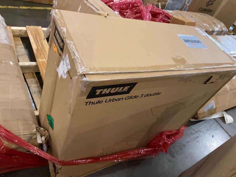 Condition photo showing As Is for Thule Urban Glide 3 Double Child All-Terrain Stroller, One-Handed fold with self Standing Design, Air-Filled Tires, Upright Seats with Adjustable Recline and Built-in Leg Rest Non Magnetic Buckle Double Black