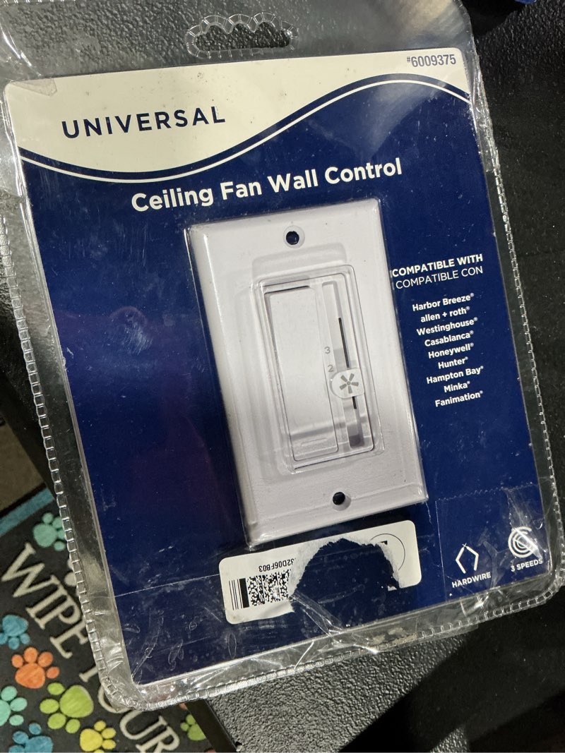 Condition photo showing Good Condition for harbor breeze 1.25 -amp 3-speed toggle fan control wall plate included , white