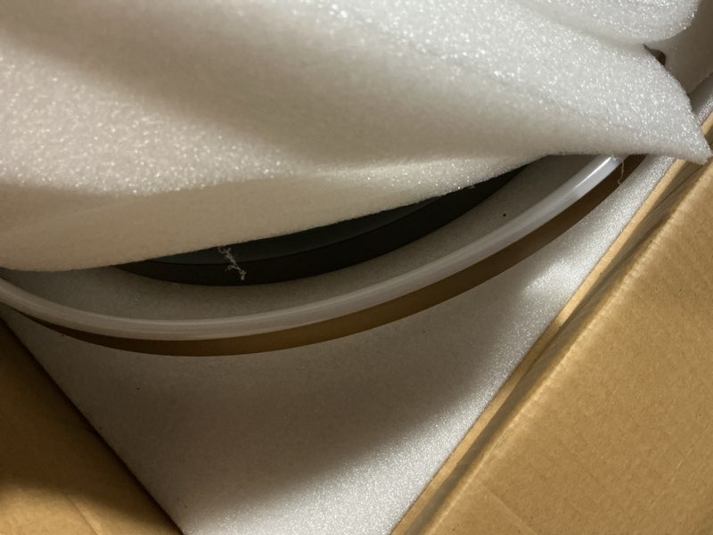 Condition photo showing As Is for 3 Ring LED Chandelier Black Gold Chandelier Light Fixture Dimmable Round Foyer Chandeliers Modern Circular Chandeliers Light for Dining Room Entry Bedroom Office Living Room 24in Black Vintage Gold Round 24 inches