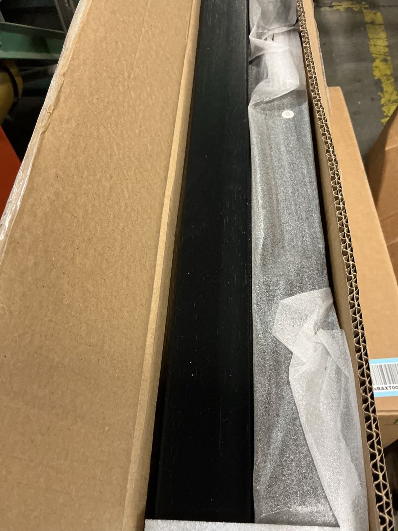 Condition photo showing Good Condition for Bamboo Dining Bench, 35 inch Farmhouse Decor Indoor Kitchen Table Bench, Entryway Shoe Rack Bench Solid Bamboo Benches for Living Room, Hallway, Bedroom, Bathroom Long Black