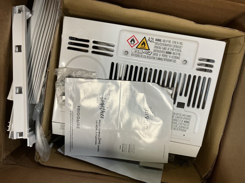 Condition photo showing Good Condition for frigidaire 6,000 btu window air conditioner with remote control, cools up to 250 sq. ft., quiet operation, eco mode, 3 fan speeds, auto restart, white 6,000 btu electronic controls