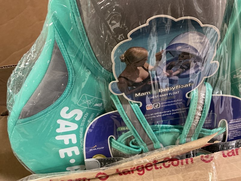 Condition photo showing New/Like New for Mambobaby Float with Canopy and Tail New Upgraded Non-Inflatable Baby Pool Float Mambo Float Swim Trainer Solid Infant Swim Float Adjustable Pearl Foam Baby Swim Ring Cloth Dinosaur Green