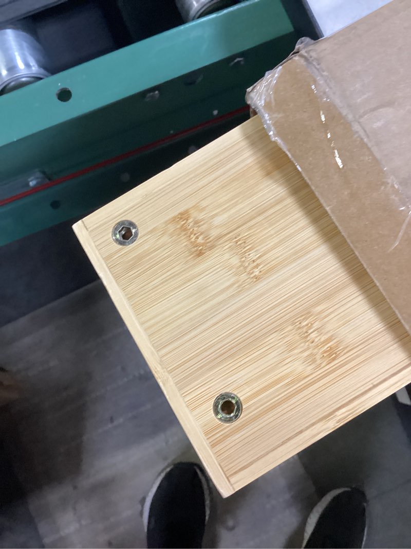 Condition photo showing Good Condition for over the stove top shelf for kitchen bamboo spice rack organizer for back of stove with protective lips & 6 hooks,easy installation 33.5 * 4.5 * 13.4” original wood