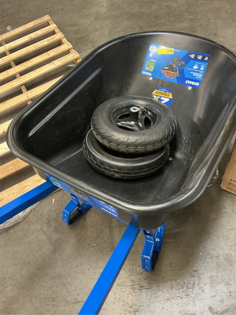 Condition photo showing Good Condition for kobalt 7-cu ft 2 wheel high-density poly push wheelbarrow