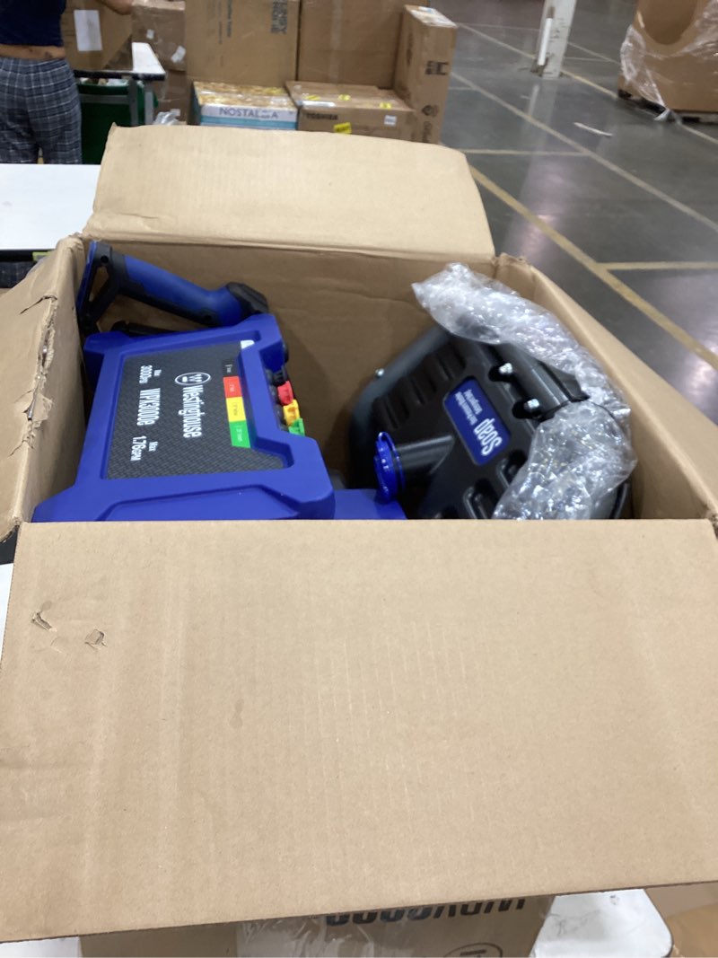 Condition photo showing Good Condition for westinghouse wpx3000e electric pressure washer, 3000 max psi and 1.76 max gpm, induction motor, onboard soap tank, spray gun and wand, 5 nozzle set, for cars/fences/driveways/homes/patios/furniture