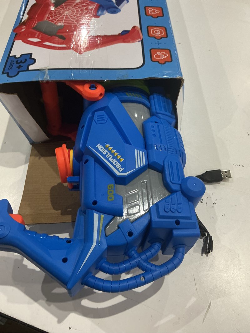Condition photo showing As Is for gatling electric water gun, 1500cc squirt water pistol toy powerful water blaster 50-55 feet range, automatic super water soaker for kids summer outdoor swimming pool beach party,blue