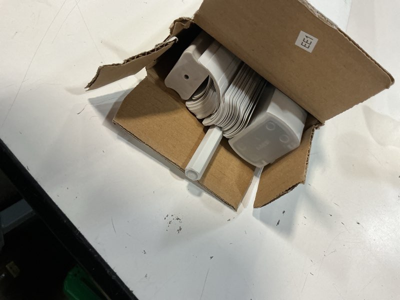 Condition photo showing As Is for project source light filtering 1-in slat width 35-in x 64-in cordless white vinyl light filtering mini-blinds
