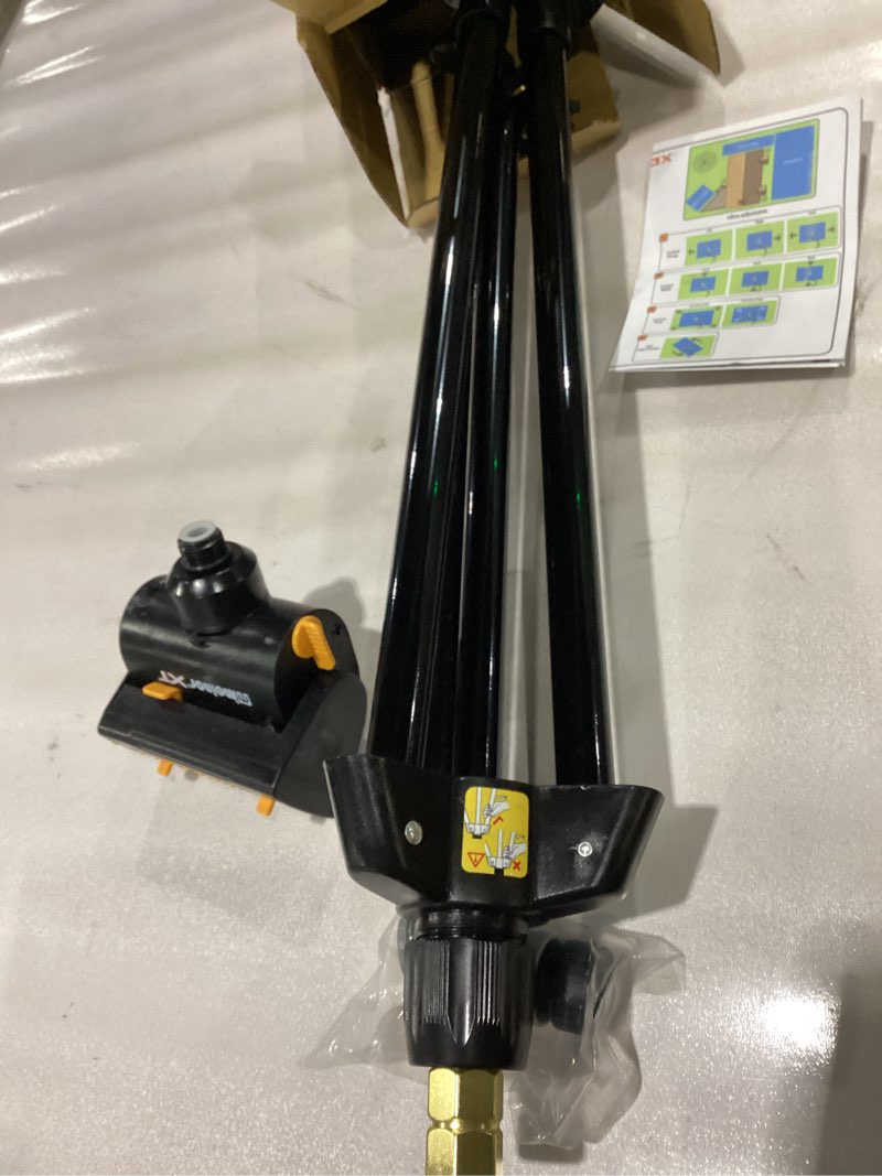 Condition photo showing As Is for Melnor 65178AMZ MiniMax Turbo Oscillating Sprinkler on Tripod, 4000 sq. ft., 4-Way Adjustable, Quick Connect Bundle, Black, Yellow QuickConnect Set Tripod