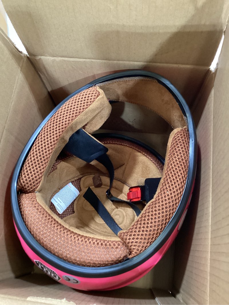 Condition photo showing Good Condition for kids bike helmet with gloves, for pedal scooter, motorcycle, atv, quad bicycle, suitable for ages 3-6 pink