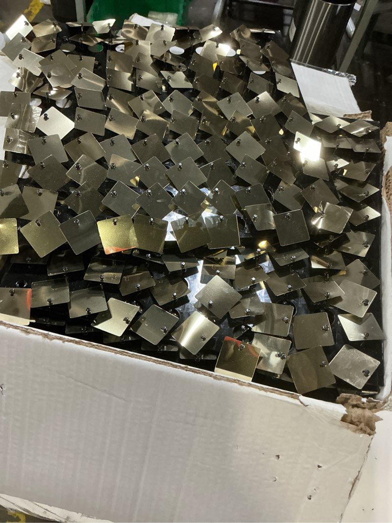 Condition photo showing Good Condition for cokaobe problack series shimmer wall backdrop 24 pcs, light gold square sequin glitter backdrop panel, black back not see-through design, perfect for birthday graduation wedding and party decoration light gold 24 pcs