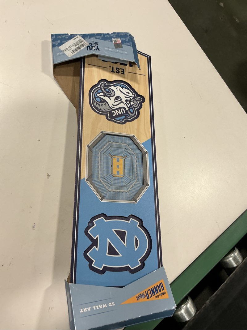 Condition photo showing Good Condition for YouTheFan NCAA North Carolina Tar Heels 3D Stadium 6x19 Banner - Dean E. Smith Center